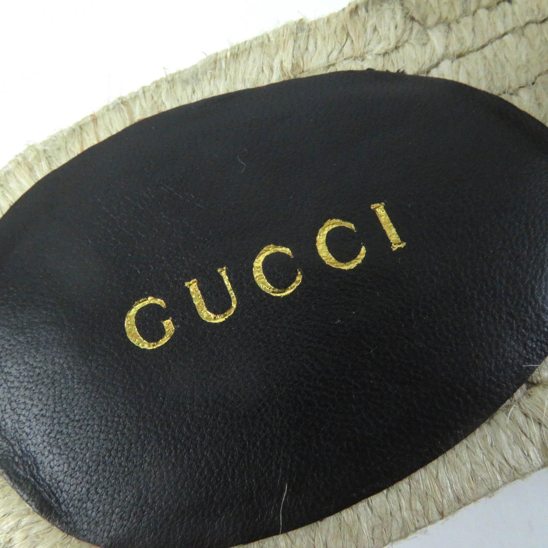 GUCCI Sandals 573028 Main: Leather black Women 34 1/2 Used Authentic