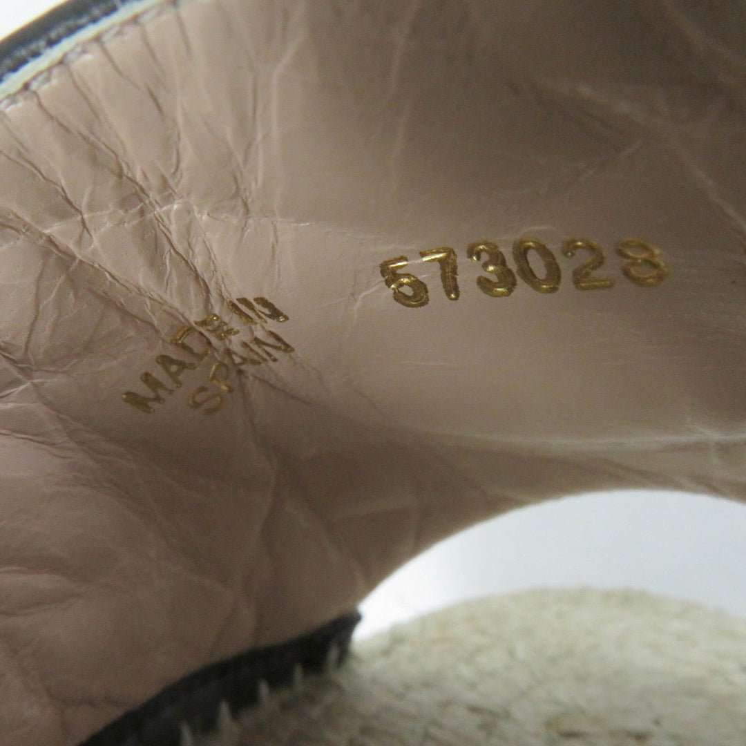 GUCCI Sandals 573028 Main: Leather black Women 34 1/2 Used Authentic