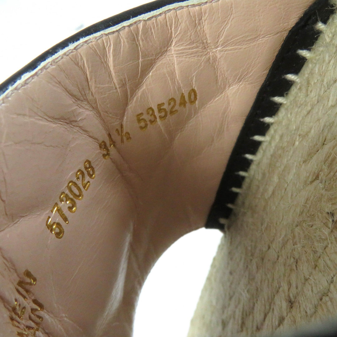 GUCCI Sandals 573028 Main: Leather black Women 34 1/2 Used Authentic