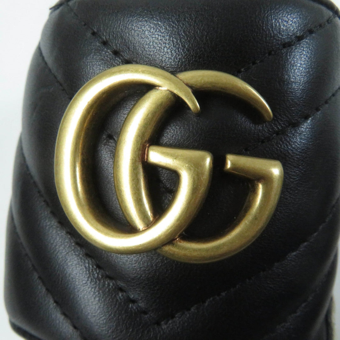 GUCCI Sandals 573028 Main: Leather black Women 34 1/2 Used Authentic