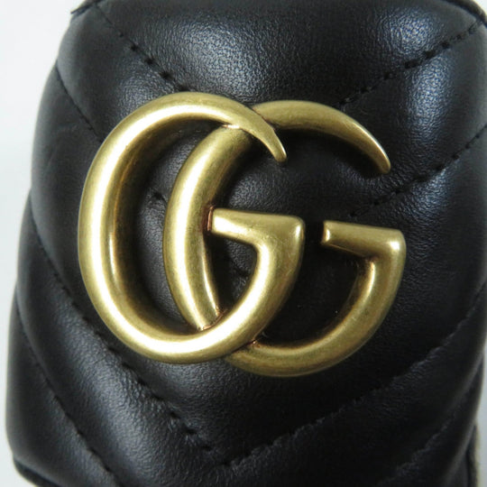 GUCCI Sandals 573028 Main: Leather black Women 34 1/2 Used Authentic