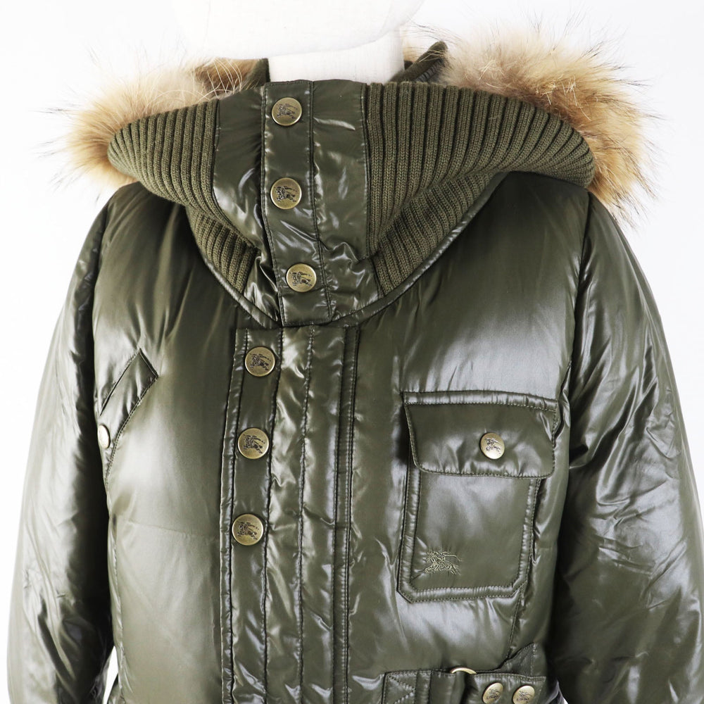 BURBERRY BLUE LABEL Down jacket FCF14-532-72 Outer: 100% nylon, Filling: 80% down, Filling: 20% feather, Lining: nylon, Lining: polyester khaki Women 40 Used Authentic