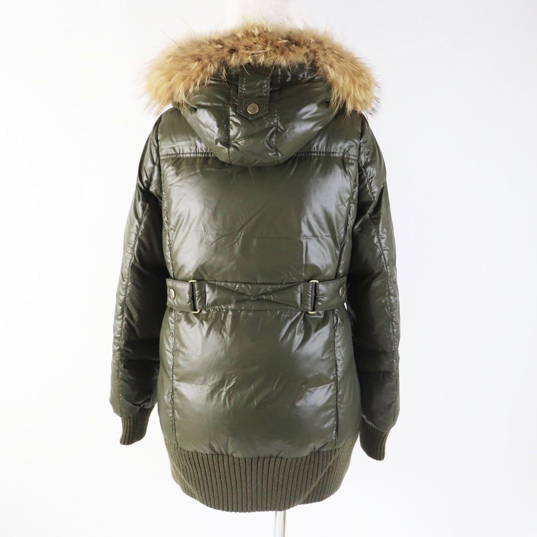 BURBERRY BLUE LABEL Down jacket FCF14-532-72 Outer: 100% nylon, Filling: 80% down, Filling: 20% feather, Lining: nylon, Lining: polyester khaki Women 40 Used Authentic