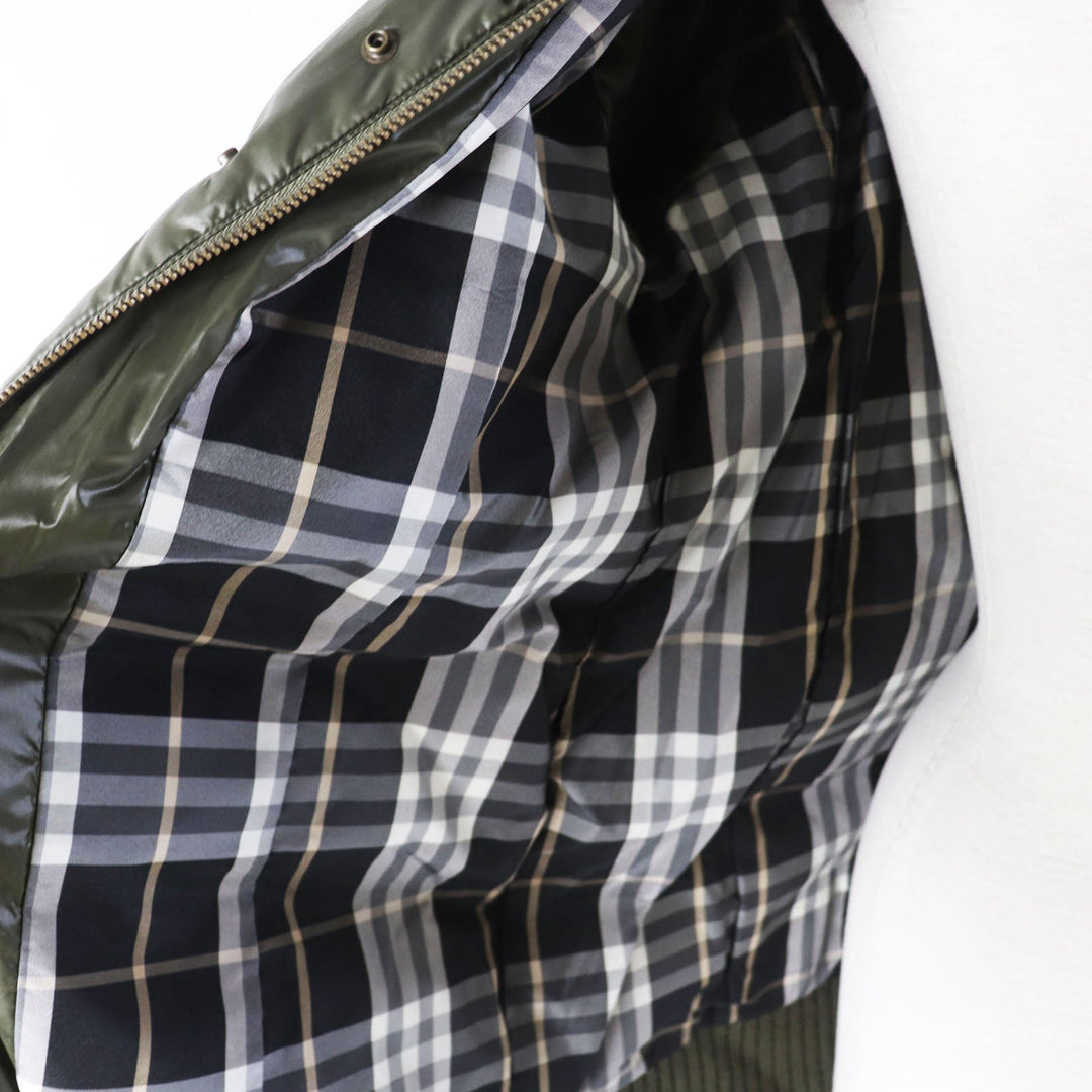 BURBERRY BLUE LABEL Down jacket FCF14-532-72 Outer: 100% nylon, Filling: 80% down, Filling: 20% feather, Lining: nylon, Lining: polyester khaki Women 40 Used Authentic