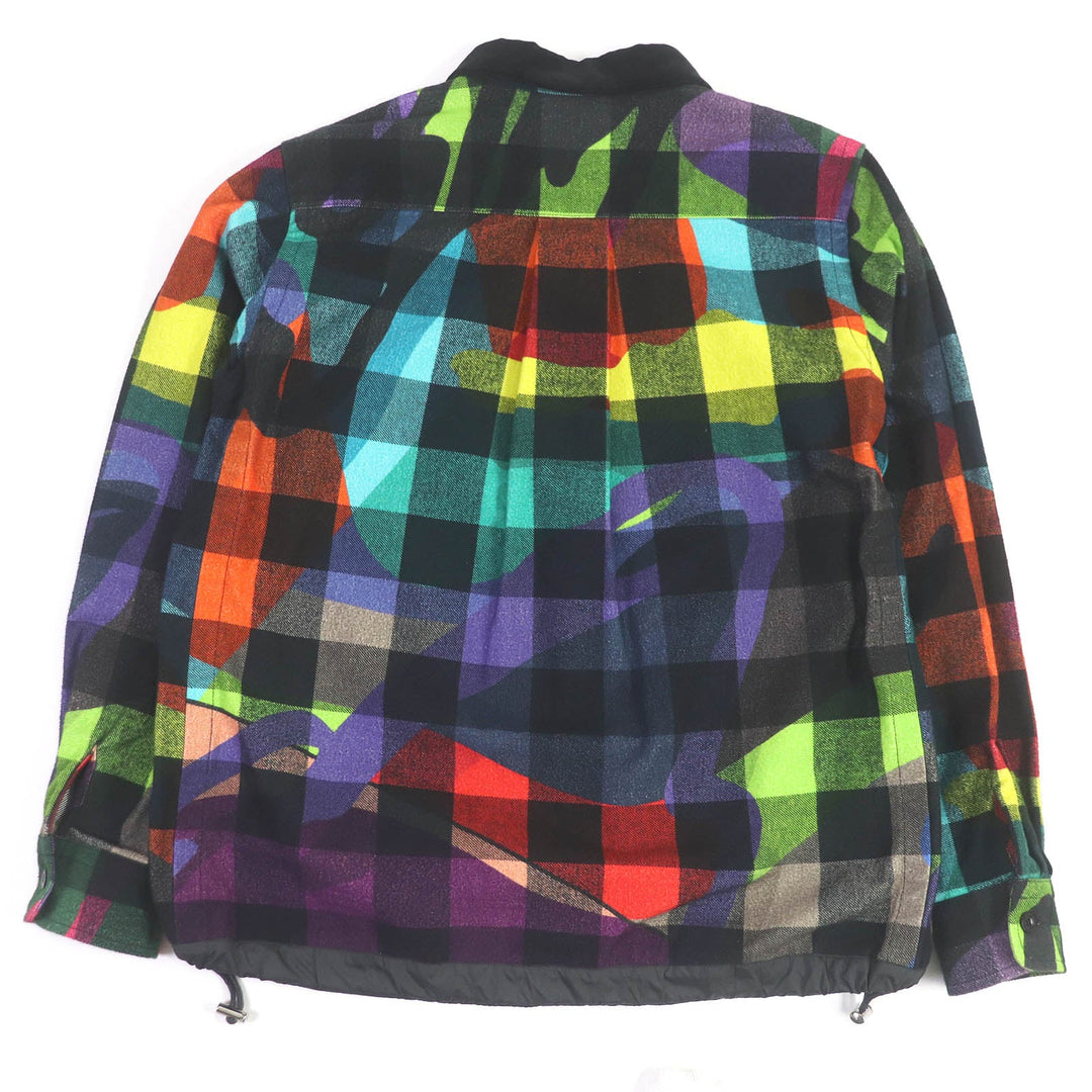 Sacai Jacket 21-0257M Outer: 100% cotton, Lining: 100% polyester multicolor Plaid Shirt mens 1 Used Authentic