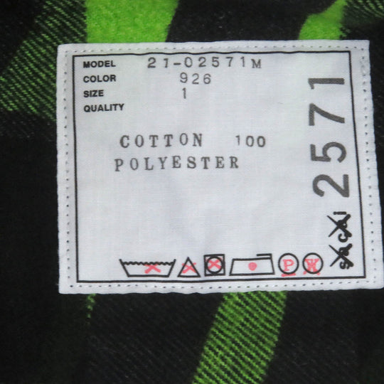 Sacai Jacket 21-0257M Outer: 100% cotton, Lining: 100% polyester multicolor Plaid Shirt mens 1 Used Authentic