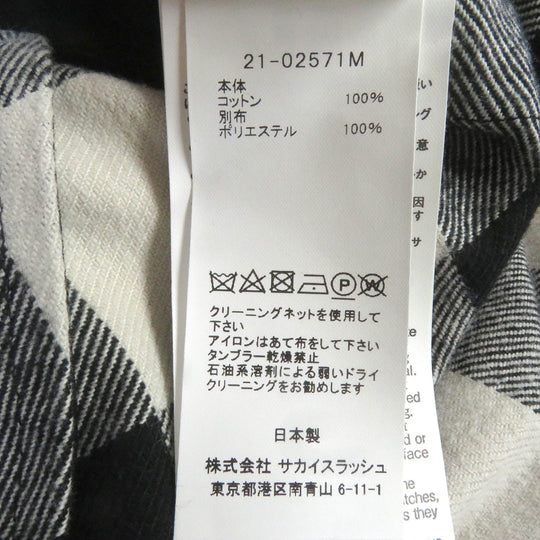 Sacai Jacket 21-0257M Outer: 100% cotton, Lining: 100% polyester multicolor Plaid Shirt mens 1 Used Authentic
