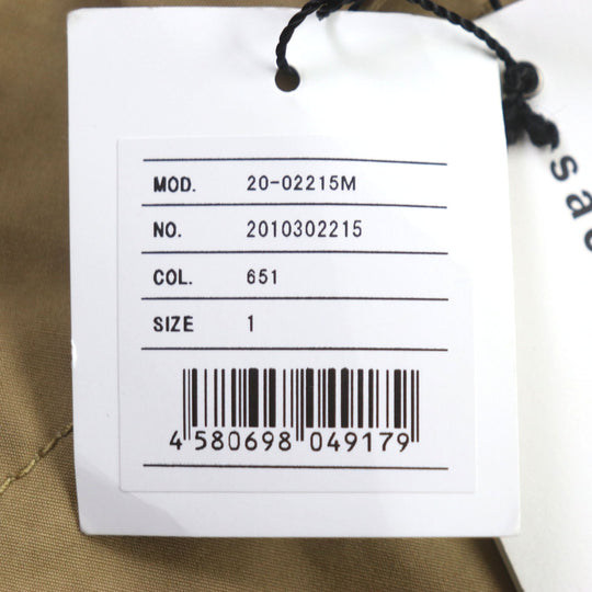 Sacai Jacket 20-02215M Main: 100% polyester, Part: 100% cotton beige M65 Remake Military Jacket mens 1 Used Authentic