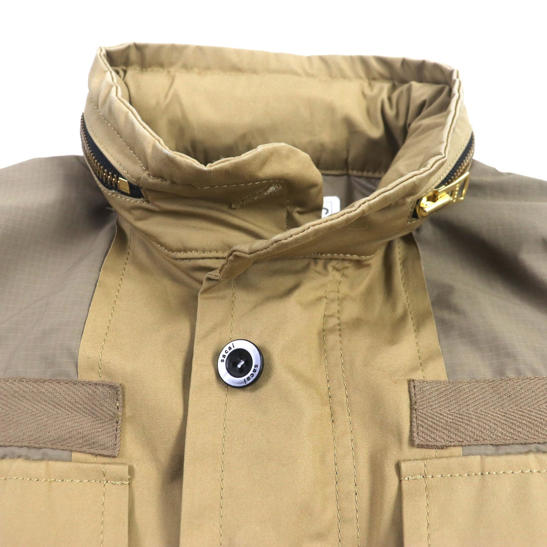 Sacai Jacket 20-02215M Main: 100% polyester, Part: 100% cotton beige M65 Remake Military Jacket mens 1 Used Authentic