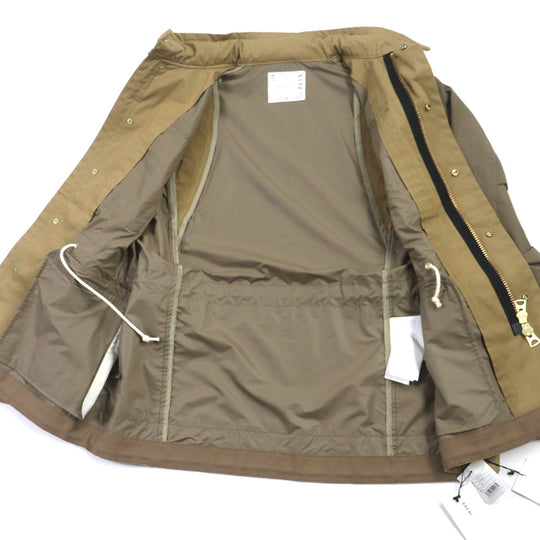 Sacai Jacket 20-02215M Main: 100% polyester, Part: 100% cotton beige M65 Remake Military Jacket mens 1 Used Authentic