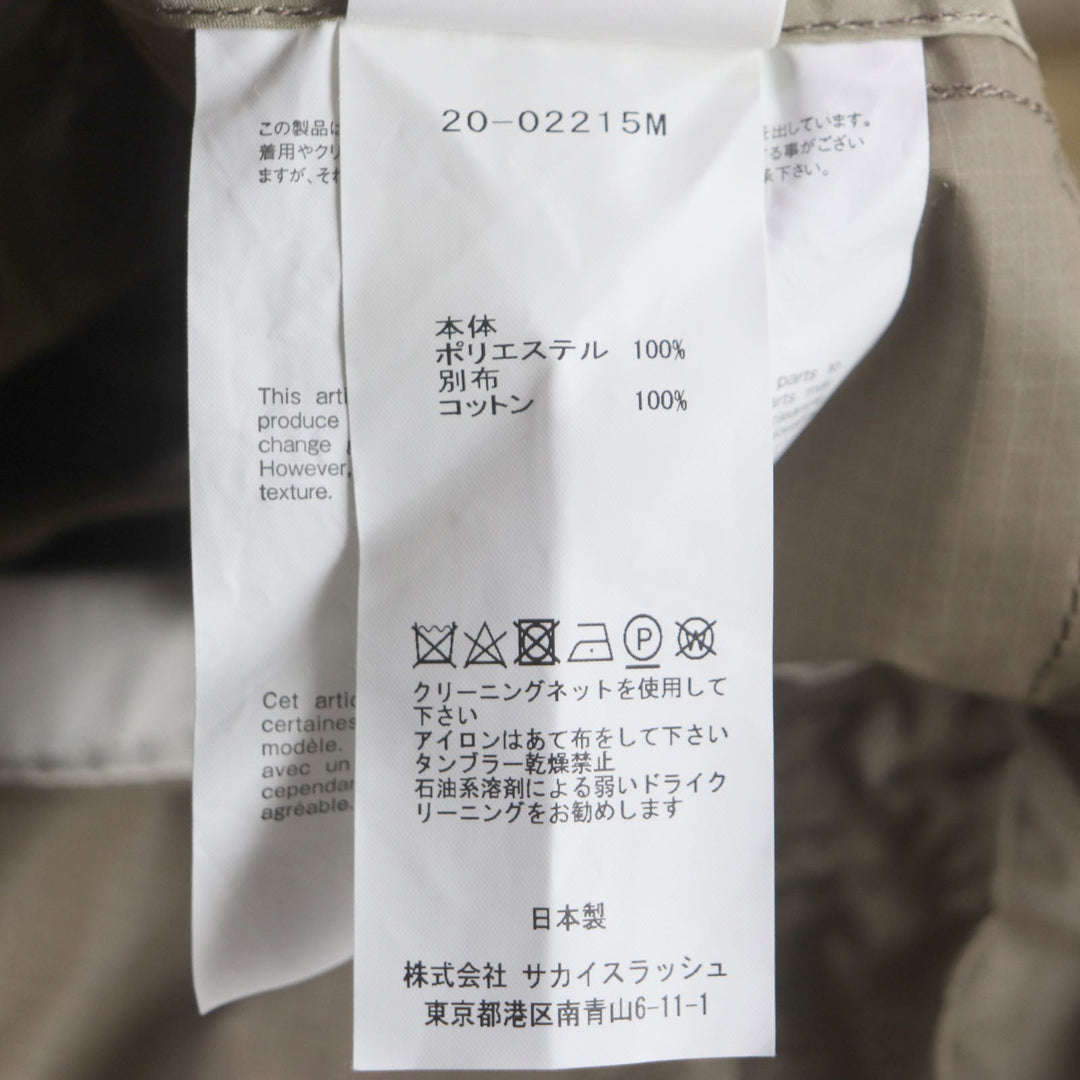 Sacai Jacket 20-02215M Main: 100% polyester, Part: 100% cotton beige M65 Remake Military Jacket mens 1 Used Authentic