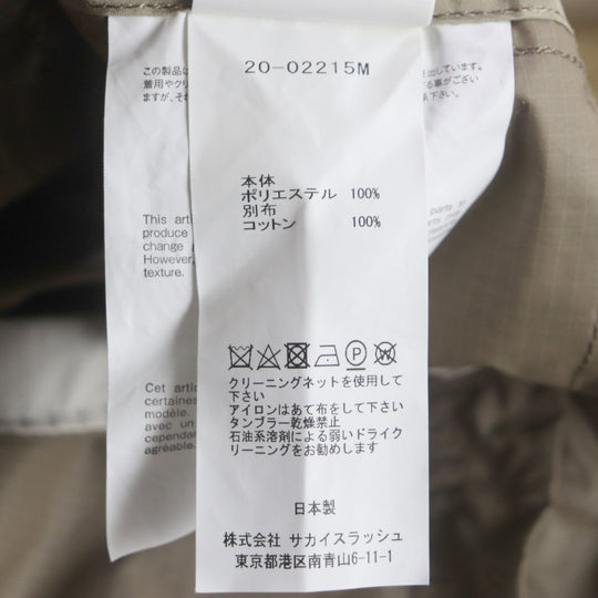 Sacai Jacket 20-02215M Main: 100% polyester, Part: 100% cotton beige M65 Remake Military Jacket mens 1 Used Authentic