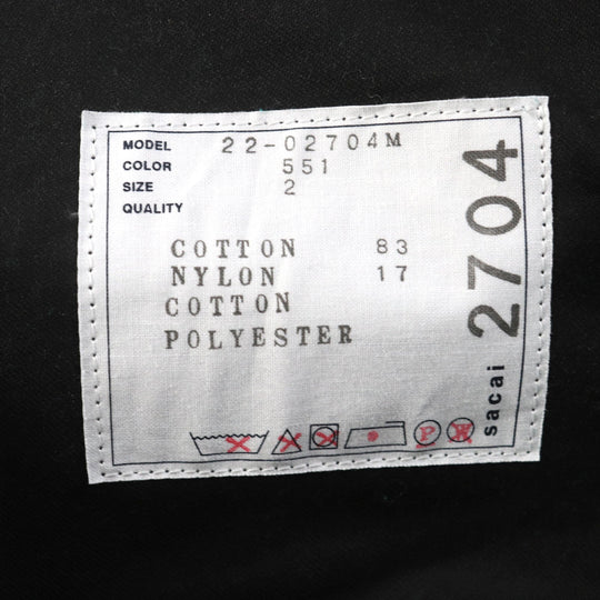 Sacai knit 22-02704M Main: 83% cotton, Main: 17% nylon, Part: 100% cotton, Part: 50% cotton, Part: 50% polyester Green black Buffalo Check Kint Pullover mens 2 Used Authentic