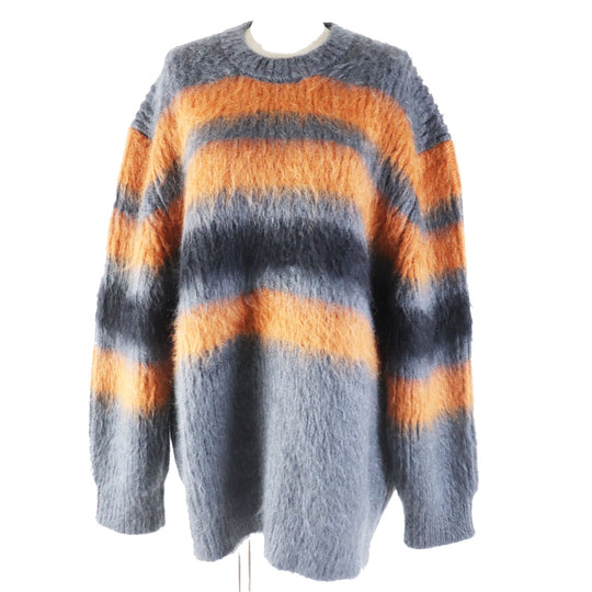 BURBERRY knit 8037217 Main: 67% mohair, Main: 33% silk Gray orange Women M Used Authentic