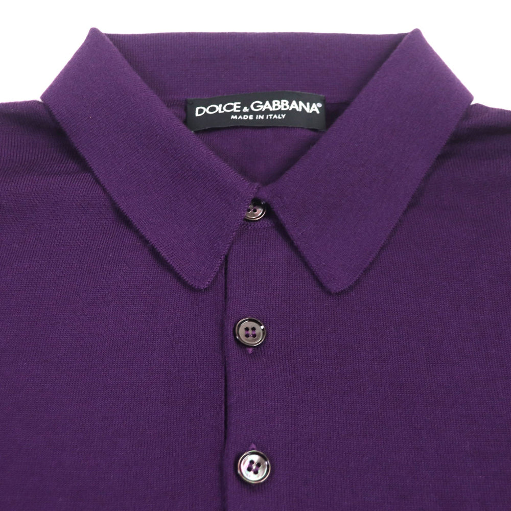 DOLCE&GABBANA Long sleeve polo shirt Main: 100% cashmere purple mens 48 Used Authentic
