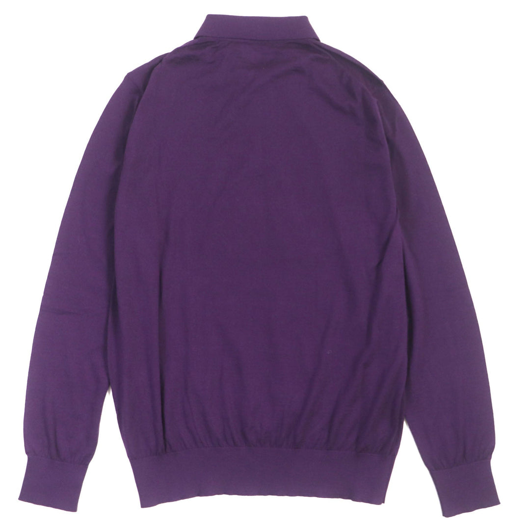 DOLCE&GABBANA Long sleeve polo shirt Main: 100% cashmere purple mens 48 Used Authentic