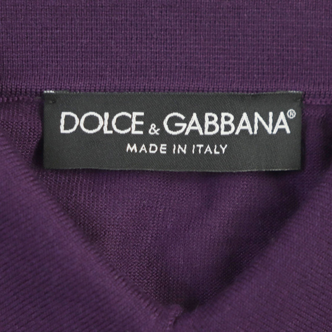 DOLCE&GABBANA Long sleeve polo shirt Main: 100% cashmere purple mens 48 Used Authentic