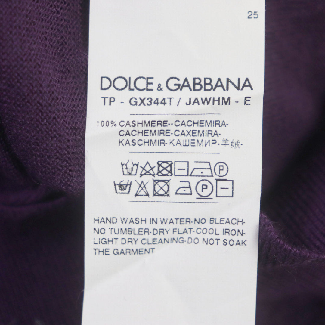 DOLCE&GABBANA Long sleeve polo shirt Main: 100% cashmere purple mens 48 Used Authentic
