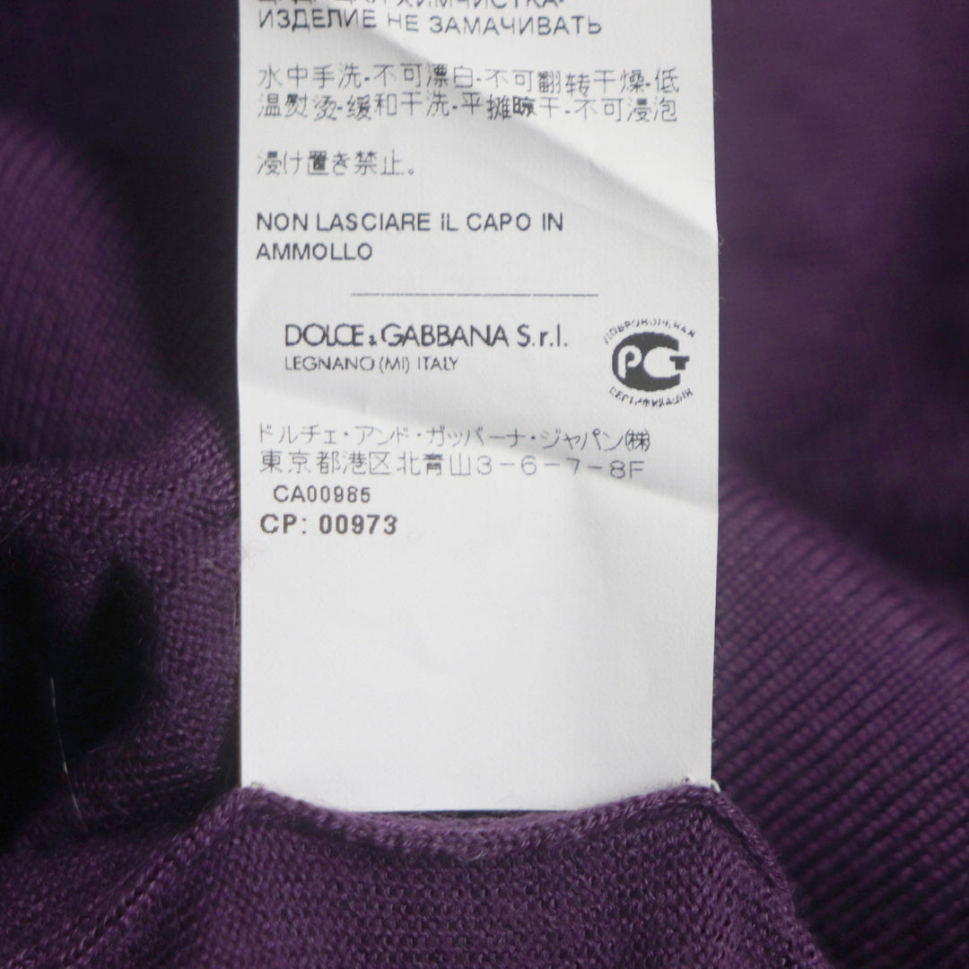 DOLCE&GABBANA Long sleeve polo shirt Main: 100% cashmere purple mens 48 Used Authentic