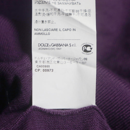 DOLCE&GABBANA Long sleeve polo shirt Main: 100% cashmere purple mens 48 Used Authentic