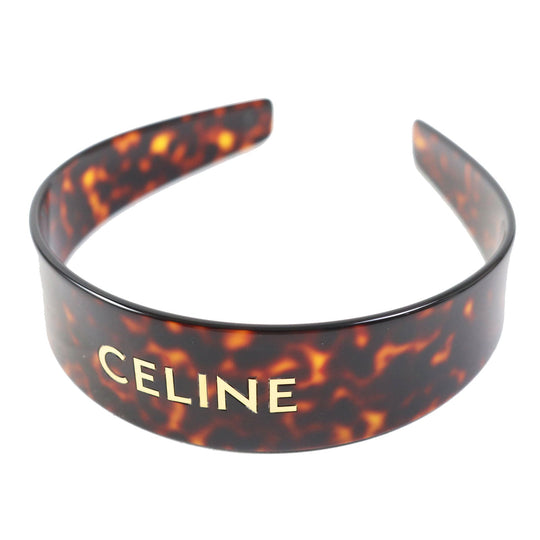CELINE hair accessory 46Y376CEA Main: Plastic Dark Havana Gold Women Used Authentic