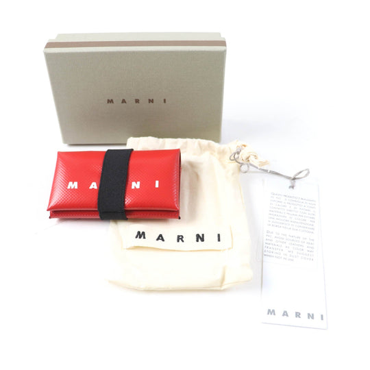 MARNI Tri-fold wallet PFMI0007U2 Main: Polyester, Part: Polyester, Part: Rubber Red Women Used Authentic