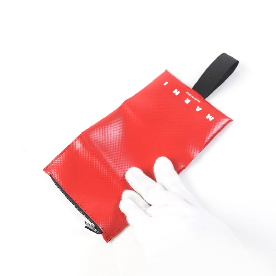 MARNI Tri-fold wallet PFMI0007U2 Main: Polyester, Part: Polyester, Part: Rubber Red Women Used Authentic