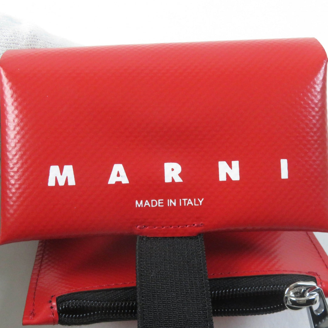MARNI Tri-fold wallet PFMI0007U2 Main: Polyester, Part: Polyester, Part: Rubber Red Women Used Authentic