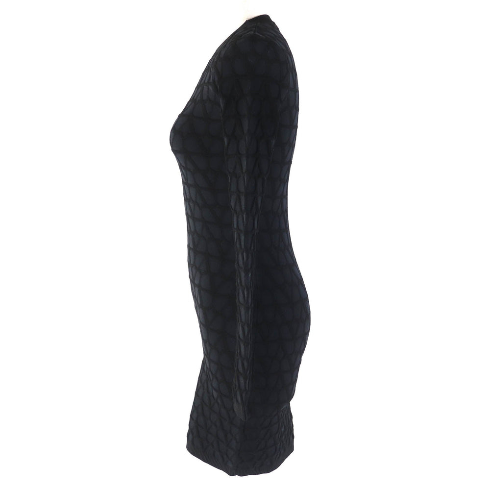 VALENTINO one piece 4B3KD11H8F5 Main: 64% rayon, 19% nylon, 15% polyester, 2% polyurethane black Women XS Used Authentic