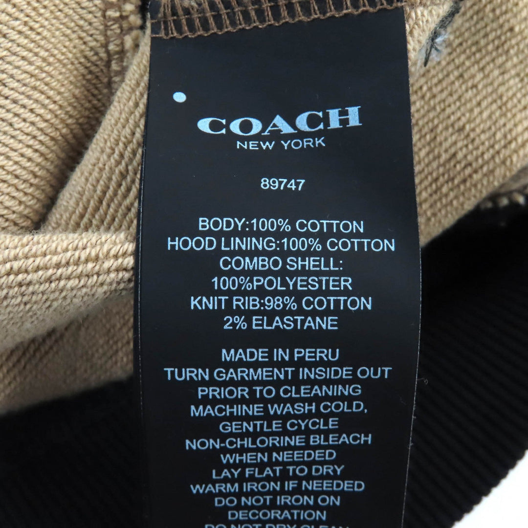COACH Hoodie 89747 Main: 100% cotton, Lining: 100% cotton, Part: 100% polyester, Part: 98% cotton, Part: 2% polyurethane Brown black mens M Used Authentic