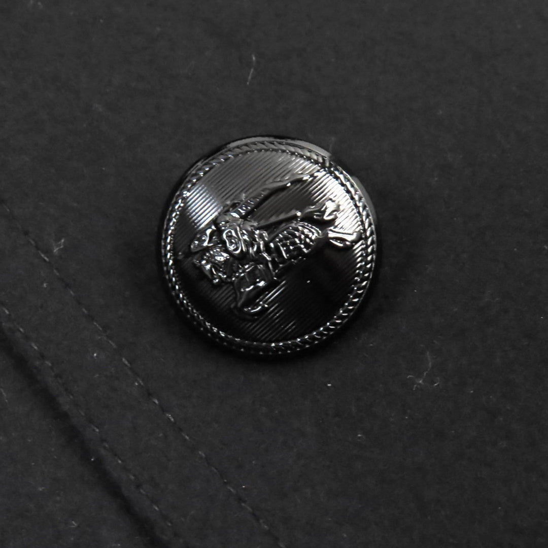 BURBERRY BLACK LABEL trench coat Outer material: 75% wool, Outer material: 25% nylon, Outer material: 5% cashmere, Leather part: cowhide, Lining: cupra black mens L Used Authentic