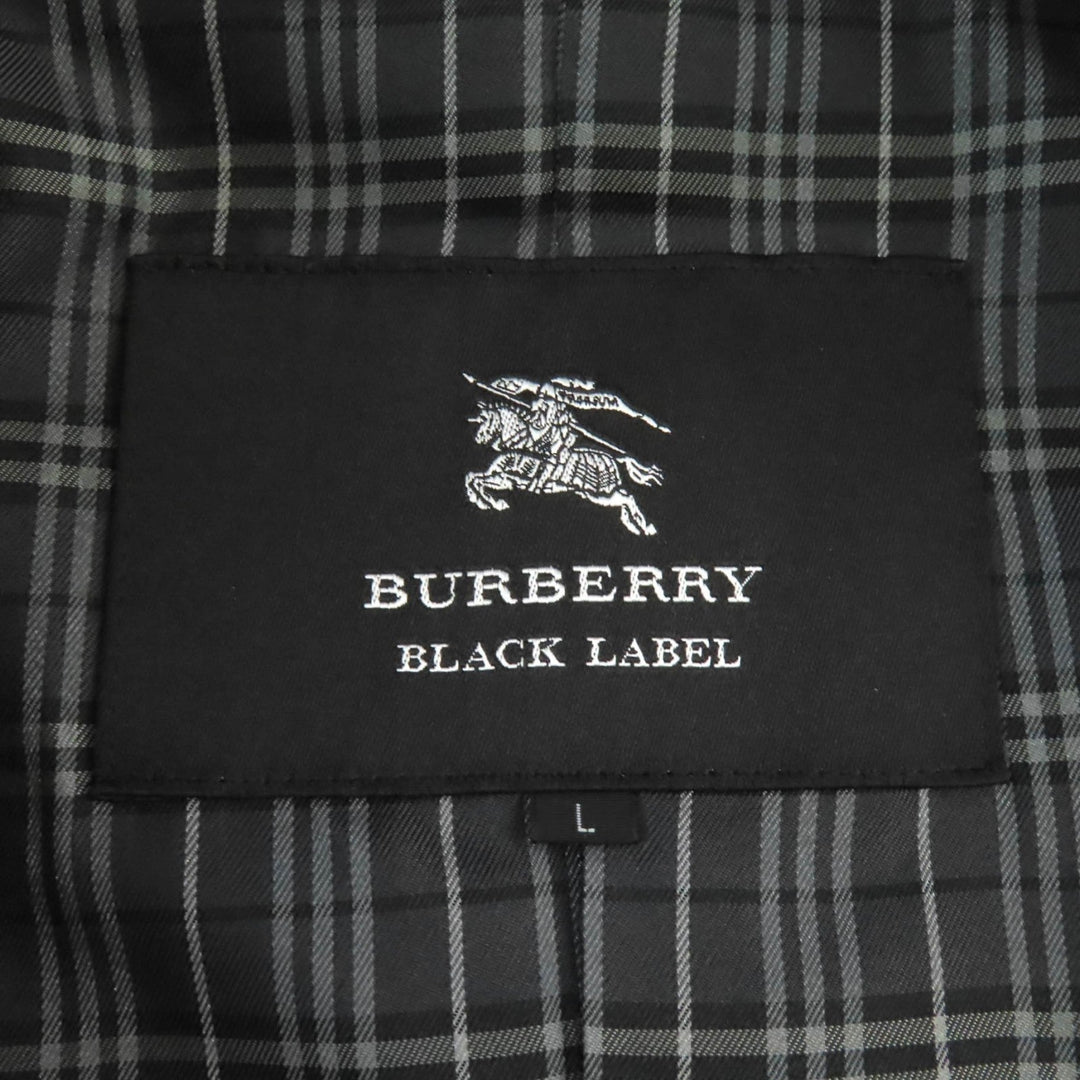 BURBERRY BLACK LABEL trench coat Outer material: 75% wool, Outer material: 25% nylon, Outer material: 5% cashmere, Leather part: cowhide, Lining: cupra black mens L Used Authentic
