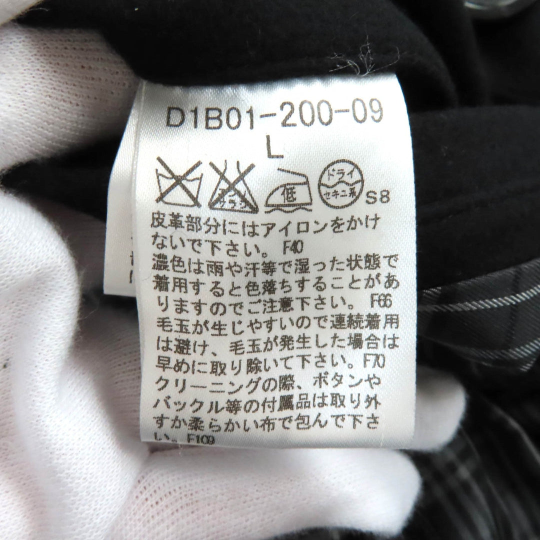 BURBERRY BLACK LABEL trench coat Outer material: 75% wool, Outer material: 25% nylon, Outer material: 5% cashmere, Leather part: cowhide, Lining: cupra black mens L Used Authentic
