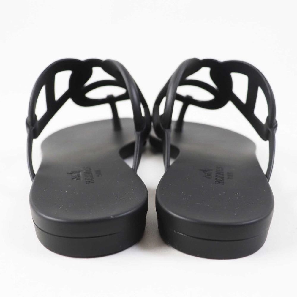 HERMES Sandals Main: Rubber black Egeri Women 35 Used Authentic