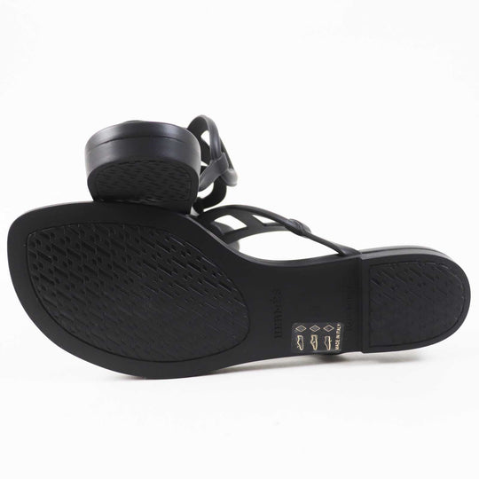 HERMES Sandals Main: Rubber black Egeri Women 35 Used Authentic