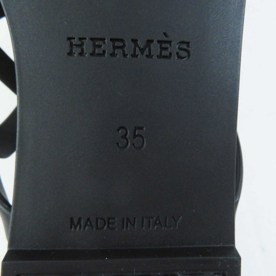 HERMES Sandals Main: Rubber black Egeri Women 35 Used Authentic