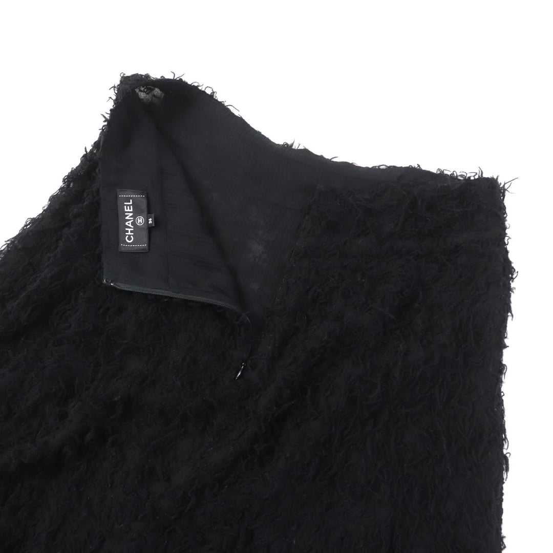 CHANEL skirt 22A P73158 Outer: 69% wool, Outer: 27% silk, Outer: 4% polyester, Lining: 100% silk black Women 36 Used Authentic
