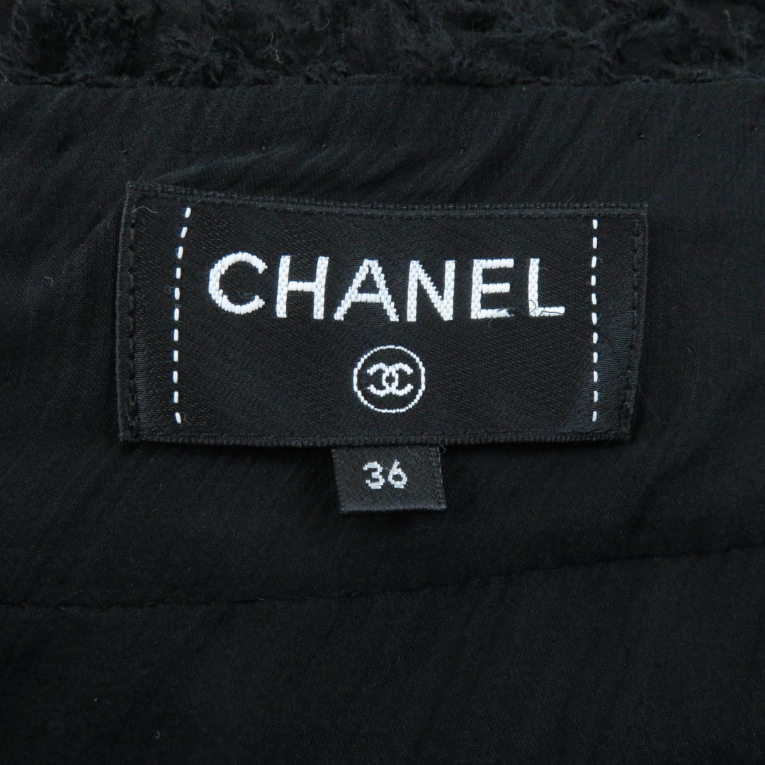 CHANEL skirt 22A P73158 Outer: 69% wool, Outer: 27% silk, Outer: 4% polyester, Lining: 100% silk black Women 36 Used Authentic