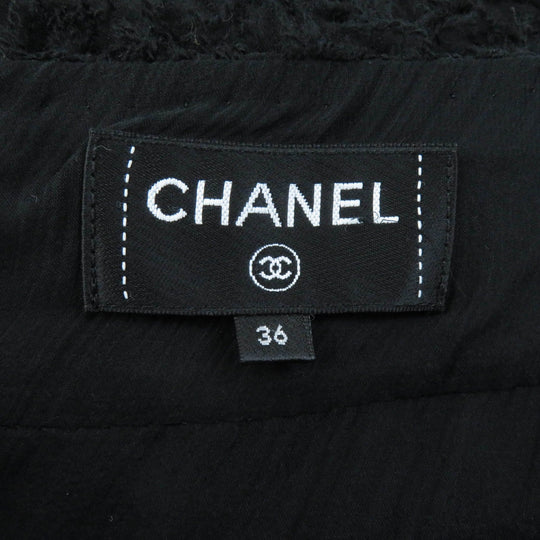 CHANEL skirt 22A P73158 Outer: 69% wool, Outer: 27% silk, Outer: 4% polyester, Lining: 100% silk black Women 36 Used Authentic