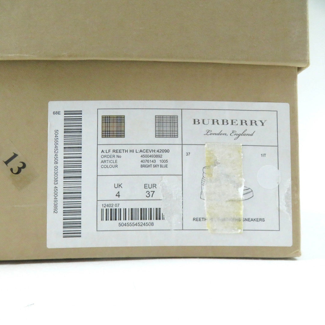 BURBERRY High cut sneakers Main: Leather, Part: Suede leather BRIGHT SKY BLUE Women 37 Used Authentic
