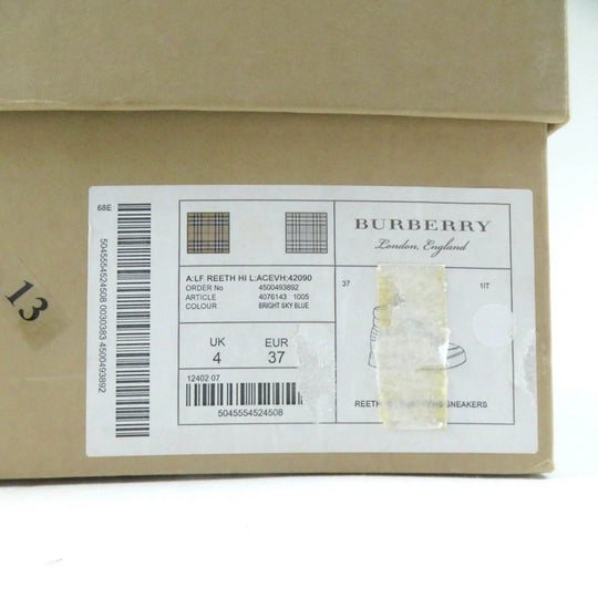 BURBERRY High cut sneakers Main: Leather, Part: Suede leather BRIGHT SKY BLUE Women 37 Used Authentic
