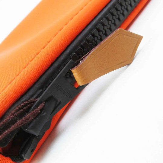 HERMES Pouch Main: Polyamide, Main: , Part: Cotton Neon orange Truth Flat PM Women Used Authentic