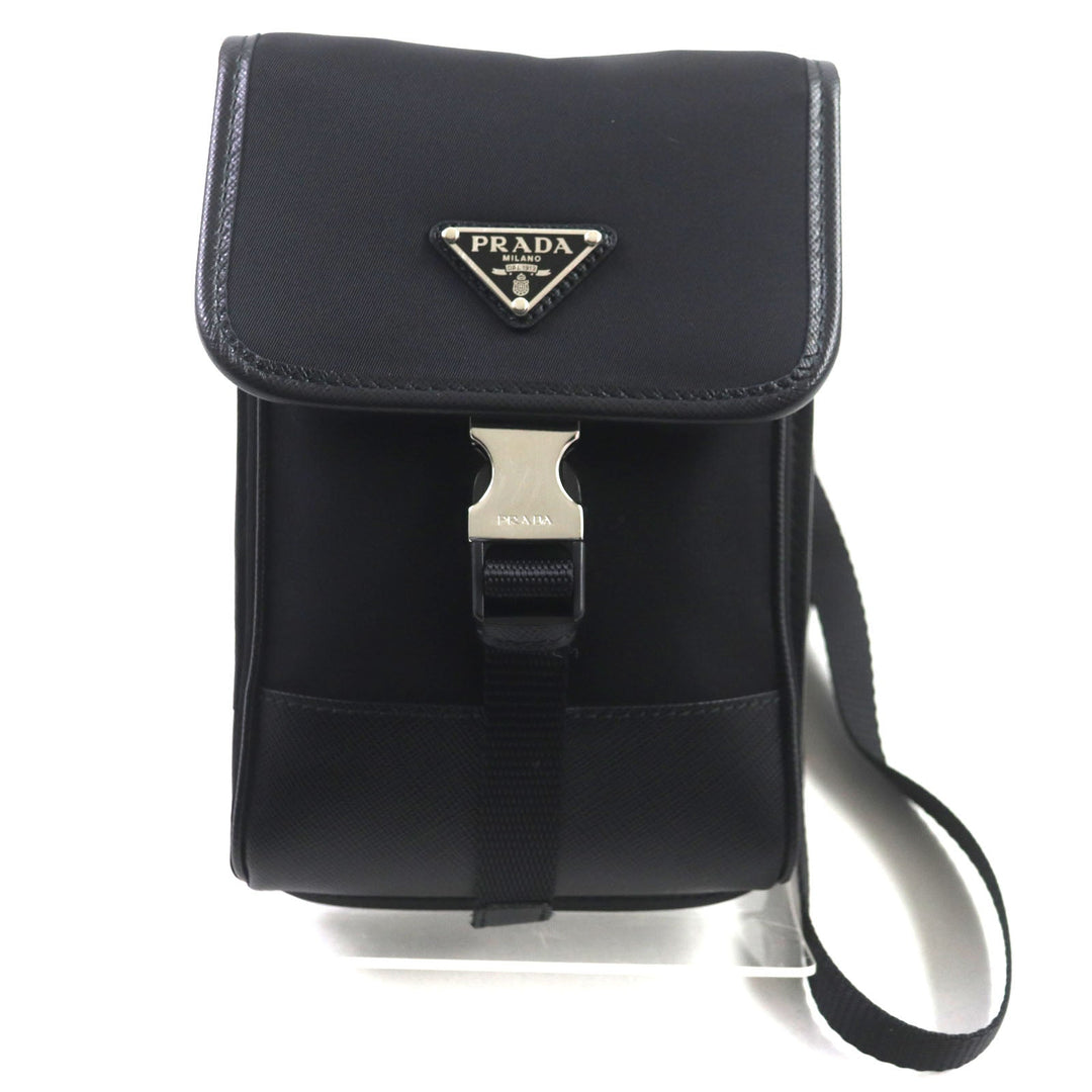 PRADA Shoulder Bag 2ZH109 Main: Nylon, Main: Cypherno leather black mens Used Authentic