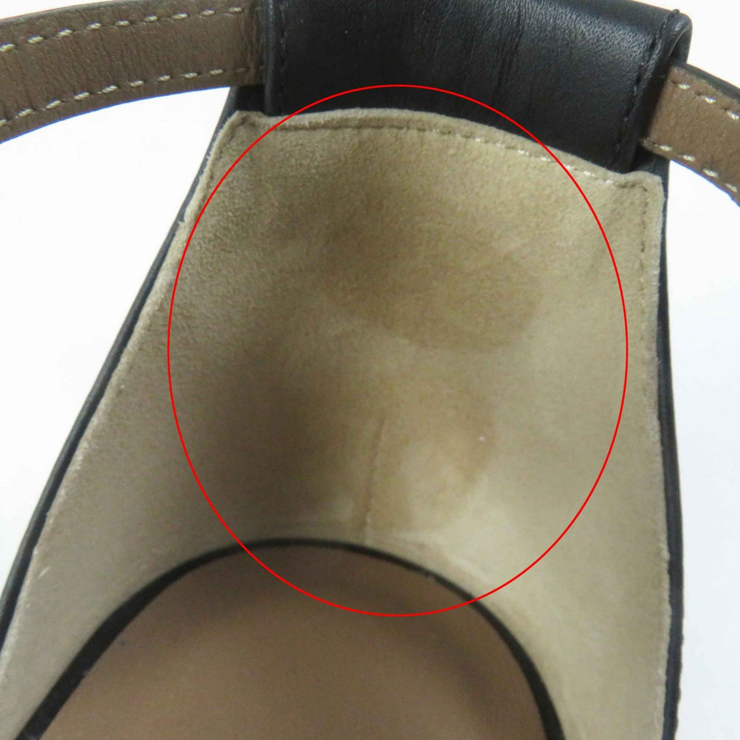 HERMES Sandals Main: Leather black Santorini Women 37 Used Authentic