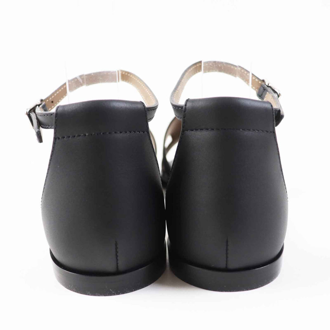 HERMES Sandals Main: Leather black Santorini Women 37 Used Authentic