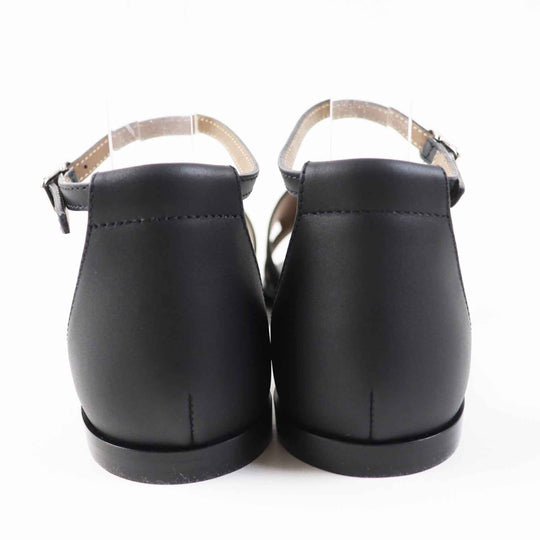 HERMES Sandals Main: Leather black Santorini Women 37 Used Authentic