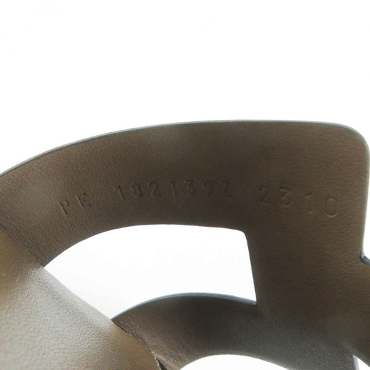 HERMES Sandals Main: Leather black Santorini Women 37 Used Authentic