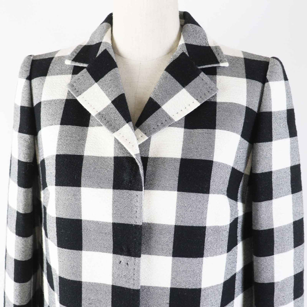 DOLCE&GABBANA coat Main: 100% cotton, Lining: 96% silk, Lining: 4% elastane (polyurethane) Black White Women 38 Used Authentic