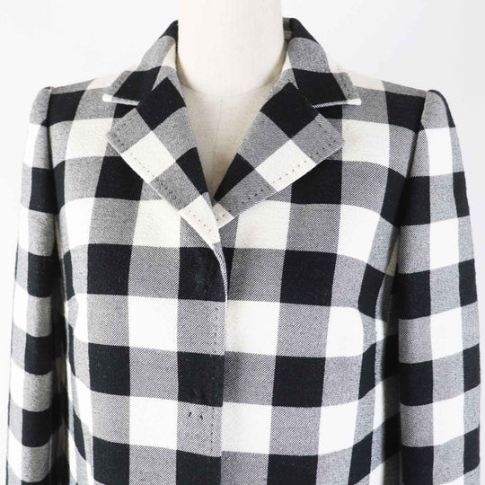 DOLCE&GABBANA coat Main: 100% cotton, Lining: 96% silk, Lining: 4% elastane (polyurethane) Black White Women 38 Used Authentic