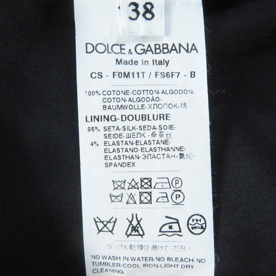 DOLCE&GABBANA coat Main: 100% cotton, Lining: 96% silk, Lining: 4% elastane (polyurethane) Black White Women 38 Used Authentic